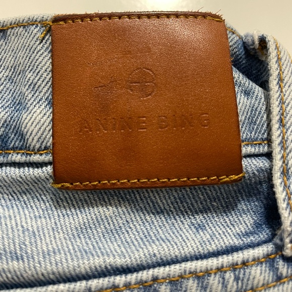 Anine Bing Gavin Distressed Straight Jeans Size 26 - Picture 8 of 10